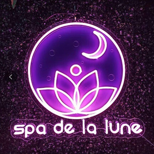 lighted business neon sign