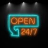 Open 24/7 Neon Sign