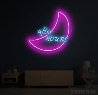 After Hours Moon Neon Sign