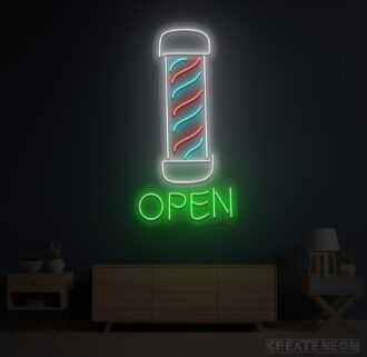 Barber Shop Open Neon Sign