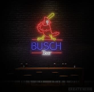 cardinals busch beer neon sign