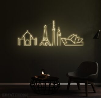 City Skyline Neon Sign