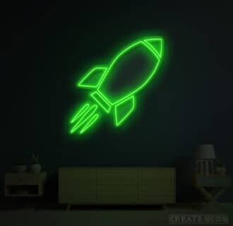 Crypto Rocket Neon Sign