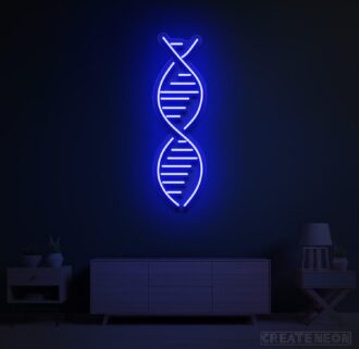 DNA strand neon sign