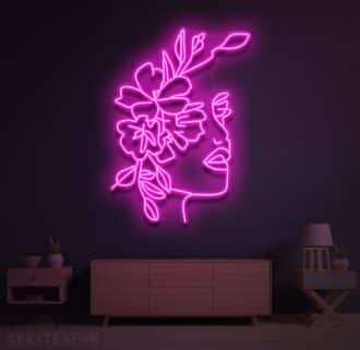 Floral Afro Lady Neon Sign