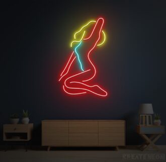 Girl Pose Multi-Color Neon Sign