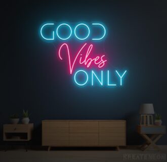 Multi Color Good Vibes Only Neon Sign