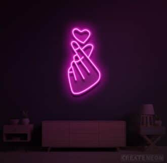 Hand Heart Neon Sign
