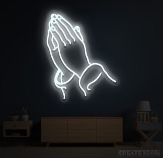 Hands Praying Neon Sign