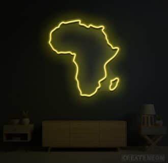 Map of African Continent Neon Sign