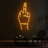 Middle finger neon sign