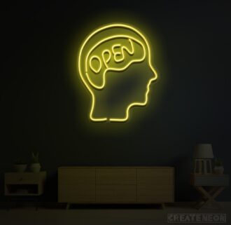 Open Mind Brain Neon Sign