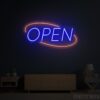 Open Blue Red Neon Sign