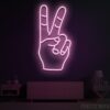 Peace Hand Symbol Neon Sign