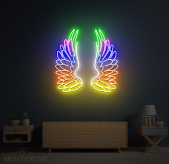 Rainbow Wings Neon Sign