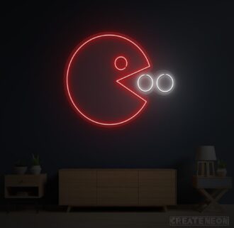 Red Pacman Logo Neon Sign