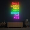 Smile Laugh Talk Drink Shout Eat Kiss