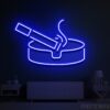 Smoking cigarette on ashtray neon sign