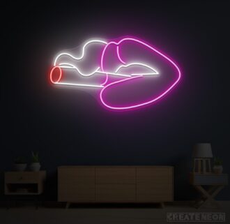 Lips Smoking Neon Sign