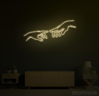 The creation of Adam neon sign